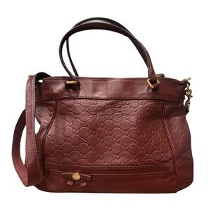 GUCCI Bordeaux Guccisima Leather Mayfair Princey 2way Satchel Auth Ex++